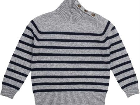 HOLMM Oxford Stripe Opal Cashmere Stickat Pullover on Sale