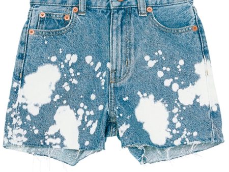 Finger In The Nose Cherryl Bleached Blue White Spots Højtaljede Shorts Online Hot Sale